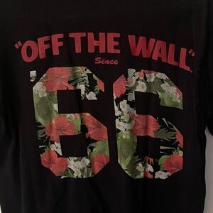 Vans Black Tee with Red Logo Tag